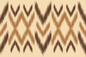 Ethnic Ikat fabric pattern geometric style.African Ikat embroidery Ethnic oriental pattern brown cream background. Abstract,vector,illustration.For texture,clothing,wrapping,decoration,carpet. vector