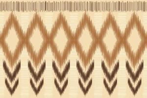 Ethnic Ikat fabric pattern geometric style.African Ikat embroidery Ethnic oriental pattern brown cream background. Abstract,vector,illustration.For texture,clothing,wrapping,decoration,carpet. vector