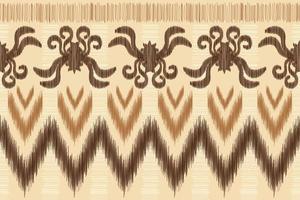 Ethnic Ikat fabric pattern geometric style.African Ikat embroidery Ethnic oriental pattern brown cream background. Abstract,vector,illustration.For texture,clothing,wrapping,decoration,carpet. vector