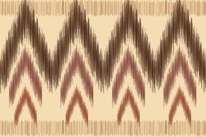 Ethnic Ikat fabric pattern geometric style.African Ikat embroidery Ethnic oriental pattern brown cream background. Abstract,vector,illustration.For texture,clothing,wrapping,decoration,carpet. vector