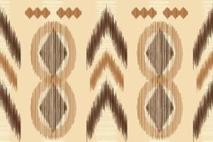 Ethnic Ikat fabric pattern geometric style.African Ikat embroidery Ethnic oriental pattern brown cream background. Abstract,vector,illustration.For texture,clothing,wrapping,decoration,carpet. vector