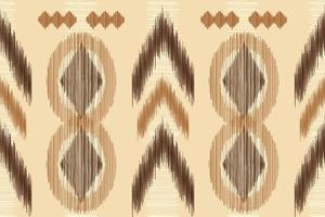 Ethnic Ikat fabric pattern geometric style.African Ikat embroidery Ethnic oriental pattern brown cream background. Abstract,vector,illustration.For texture,clothing,wrapping,decoration,carpet. vector