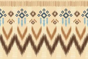 Ethnic Ikat fabric pattern geometric style.African Ikat embroidery Ethnic oriental pattern brown cream background. Abstract,vector,illustration.For texture,clothing,wrapping,decoration,carpet. vector