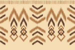 Ethnic Ikat fabric pattern geometric style.African Ikat embroidery Ethnic oriental pattern brown cream background. Abstract,vector,illustration.For texture,clothing,wrapping,decoration,carpet. vector