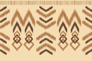 Ethnic Ikat fabric pattern geometric style.African Ikat embroidery Ethnic oriental pattern brown cream background. Abstract,vector,illustration.For texture,clothing,wrapping,decoration,carpet. vector