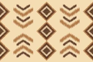Ethnic Ikat fabric pattern geometric style.African Ikat embroidery Ethnic oriental pattern brown cream background. Abstract,vector,illustration.For texture,clothing,wrapping,decoration,carpet. vector