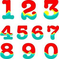 wave curve numerals. Creative numeral. Geometric design. colorful icon number one two three four five six seven eight nine zero vector