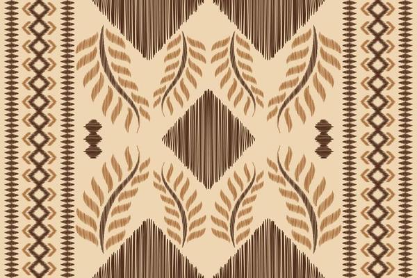 Ethnic Ikat fabric pattern geometric style.African Ikat embroidery Ethnic oriental pattern brown cream background. Abstract,vector,illustration.For texture,clothing,wrapping,decoration,carpet.