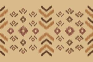 Ethnic Ikat fabric pattern geometric style.African Ikat embroidery Ethnic oriental pattern brown cream background. Abstract,vector,illustration.For texture,clothing,wrapping,decoration,carpet. vector