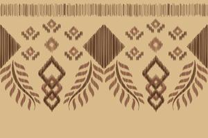 Ethnic Ikat fabric pattern geometric style.African Ikat embroidery Ethnic oriental pattern brown cream background. Abstract,vector,illustration.For texture,clothing,wrapping,decoration,carpet. vector