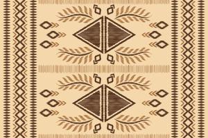 Ethnic Ikat fabric pattern geometric style.African Ikat embroidery Ethnic oriental pattern brown cream background. Abstract,vector,illustration.For texture,clothing,wrapping,decoration,carpet. vector