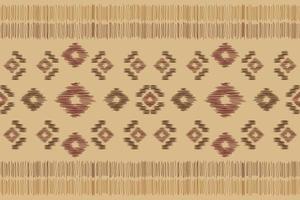 Ethnic Ikat fabric pattern geometric style.African Ikat embroidery Ethnic oriental pattern brown cream background. Abstract,vector,illustration.For texture,clothing,wrapping,decoration,carpet. vector