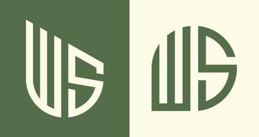 Creative simple Initial Letters WS Logo Designs Bundle. vector