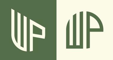 Creative simple Initial Letters WP Logo Designs Bundle. vector