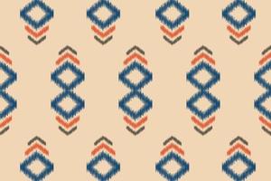 Ethnic Ikat fabric pattern geometric style.African Ikat embroidery Ethnic oriental pattern brown cream background. Abstract,vector,illustration.For texture,clothing,wrapping,decoration,carpet. vector