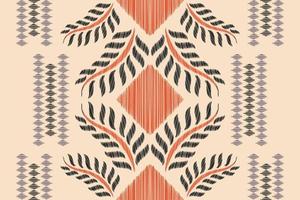 Ethnic Ikat fabric pattern geometric style.African Ikat embroidery Ethnic oriental pattern brown cream background. Abstract,vector,illustration.For texture,clothing,wrapping,decoration,carpet. vector