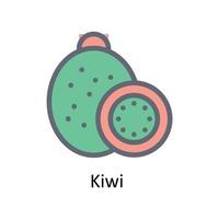 Kiwi  Vector Fill outline Icons. Simple stock illustration stock