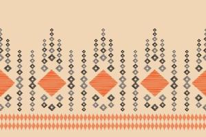 Ethnic Ikat fabric pattern geometric style.African Ikat embroidery Ethnic oriental pattern brown cream background. Abstract,vector,illustration.For texture,clothing,wrapping,decoration,carpet. vector