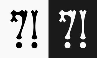 The question mark and exclamation mark design has a classic effect and a gothic feel. suitable for use as a logo or marker vector