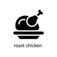 Roast Chicken Vector  Solid Icons. Simple stock illustration stock