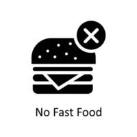 No Fast Food Vector  Solid Icons. Simple stock illustration stock