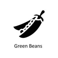 Green Beans  Vector  Solid Icons. Simple stock illustration stock