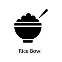 arroz cuenco vector sólido iconos sencillo valores ilustración valores