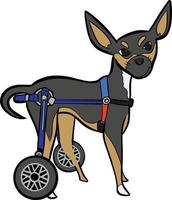 Dog wheelchair pet leg disability vector