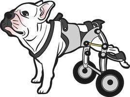 Dog wheelchair pet leg disability vector