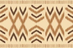 Ethnic Ikat fabric pattern geometric style.African Ikat embroidery Ethnic oriental pattern brown cream background. Abstract,vector,illustration.For texture,clothing,wrapping,decoration,carpet. vector