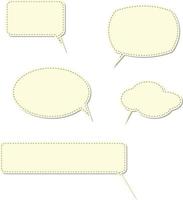 set of blank white speech bubble in flat design, sticker vector