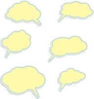 set of blank white speech bubble in flat design, sticker vector