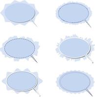 conjunto de blanco blanco habla burbuja en plano diseño, pegatina vector