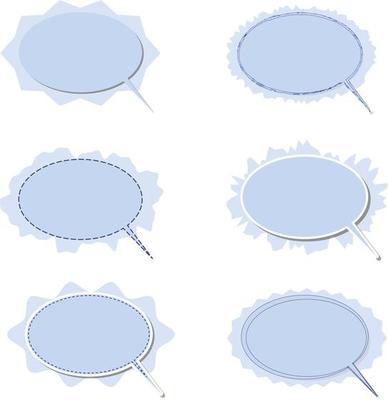 set of blank white speech bubble in flat design, sticker