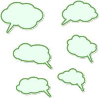 set of blank white speech bubble in flat design, sticker vector