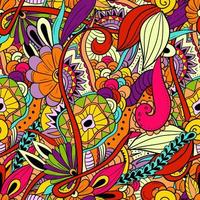 seamless floral doodle pattern vector