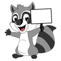 cute racoon animal cartoon illustration graphic vector