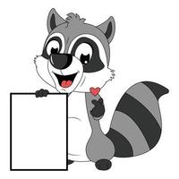 cute racoon animal cartoon illustration graphic vector