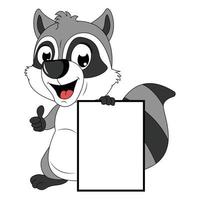 cute racoon animal cartoon illustration graphic vector