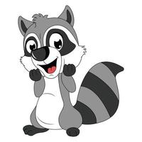 cute racoon animal cartoon illustration graphic vector