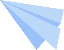 un de color azul papel avión moscas. vector