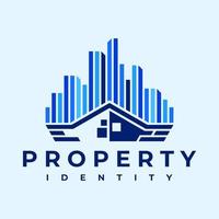 Home property wing logo design template. Modern line house building logo vector. vector
