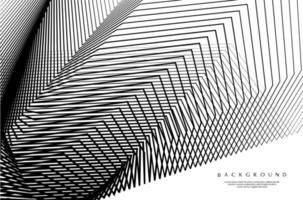 Black and white abstract blend line background. Sharp dynamic lines design. vector