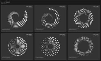 Modern technology pixel circle abstract logo vector set. Dynamic blend halftone.