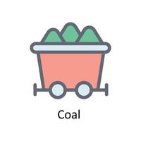 Coal  Vector Fill outline Icons. Simple stock illustration stock