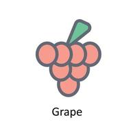 Grape  Vector Fill outline Icons. Simple stock illustration stock