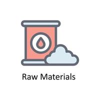 Raw Materials  Vector Fill outline Icons. Simple stock illustration stock