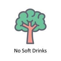 No Soft Drinks Vector Fill outline Icons. Simple stock illustration stock