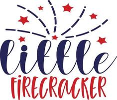 Little firecracker 4th of July typography Designs for Clothing and Accessories vector