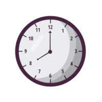 Clock icon in flat illustration isolated png